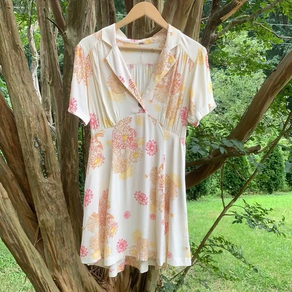 Free People Hawaii Mini Dress Cream Color Combo - Picture 4 of 13